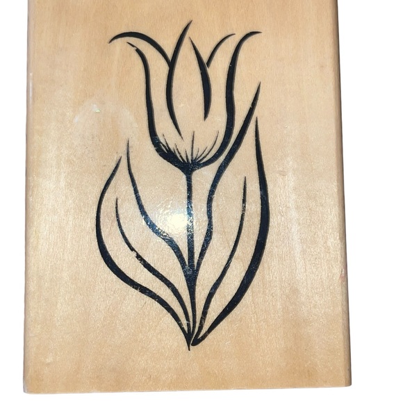 Anita's Brand Single Tulip Flower 4 1/2"x3 1/2" Rubber Stamp - Picture 1 of 4